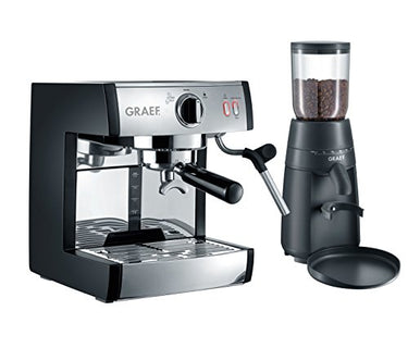 Graef ES702EUSET Siebträger-Espressomaschine, 2 cups, schwarz-matt/edelstahl im Sale